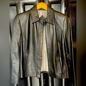 Valerie Stevens black genuine lamb leather jacket/coat, SZ Small